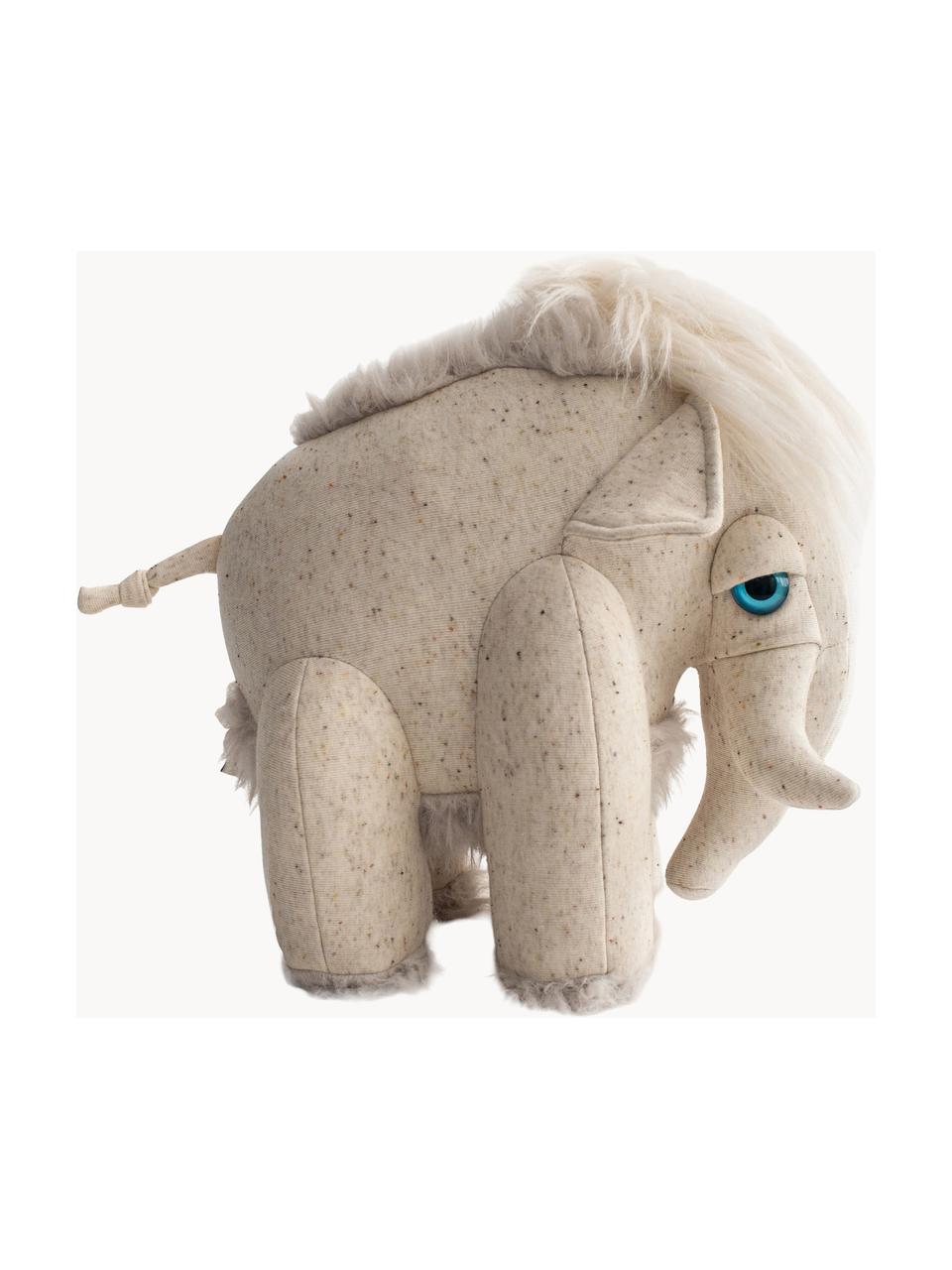 Cojín peluche artesanal Mammoth, tamaños diferentes, Beige claro jaspeado, An 30 x Al 30 cm