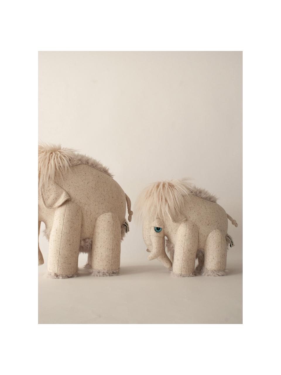 Cojín peluche artesanal Mammoth, tamaños diferentes, Beige claro jaspeado, An 30 x Al 30 cm