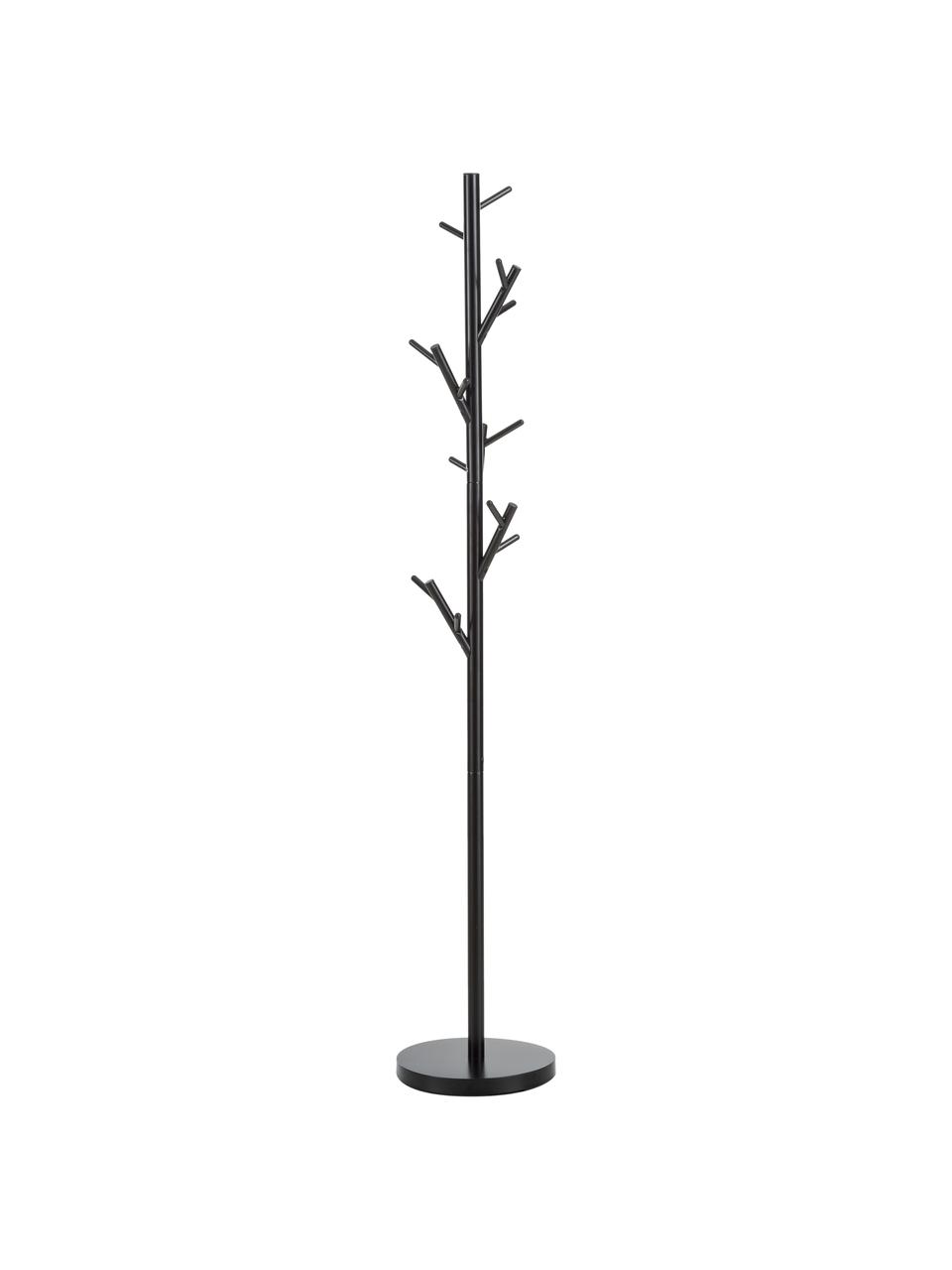 Kapstok Tree met 18 haken, Gepoedercoat staal, Zwart, Ø 28 x H 170 cm