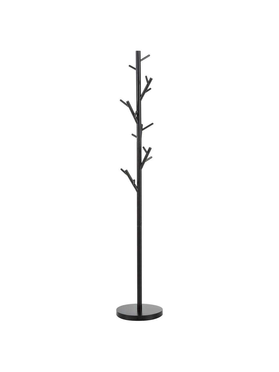 Porte-manteau à 18 crochets Tree, Tube en acier, revêtement par poudre, Noir, haut. 170 cm