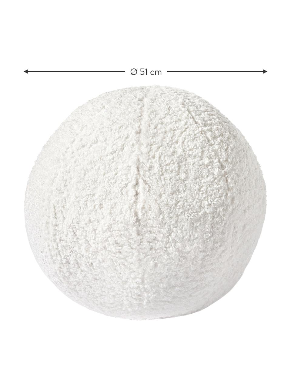 Puf de borreguillo Cesar, Borreguillo (100% poliéster), Blanco, Ø 51 x Al 51 cm