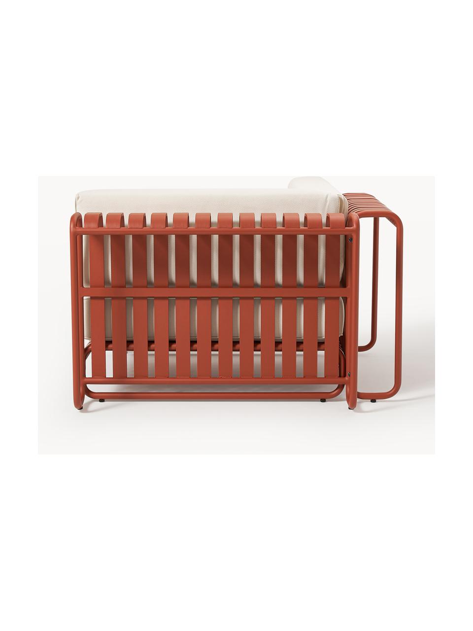 Modulo angolare da giardino Caio, Rivestimento: 100% poliestere Con 20.00, Struttura: alluminio, Bianco latte, terracotta, Larg. 115 x Prof. 115 cm, parte angolare a sinistra