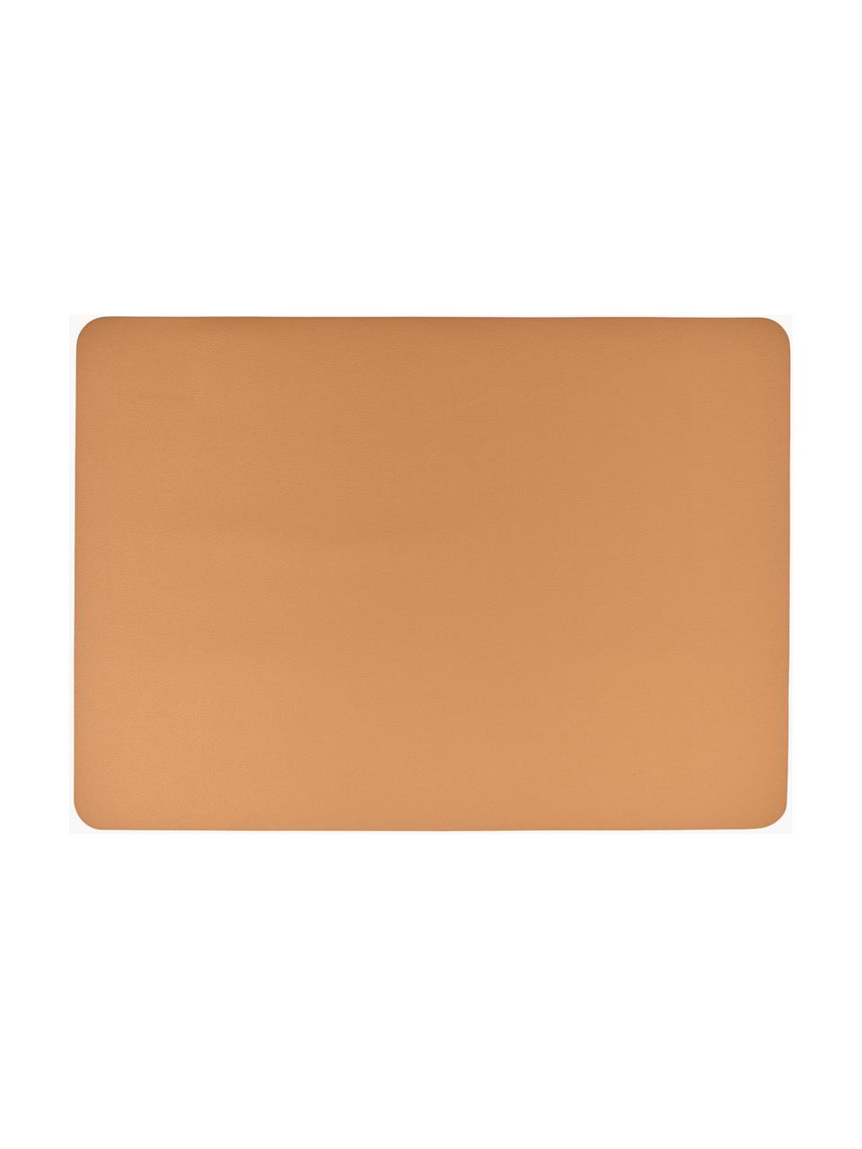 Kunstleren placemats Pik, 2 stuks, Kunstleer (PVC), Lichtbruin, B 33 x L 46 cm