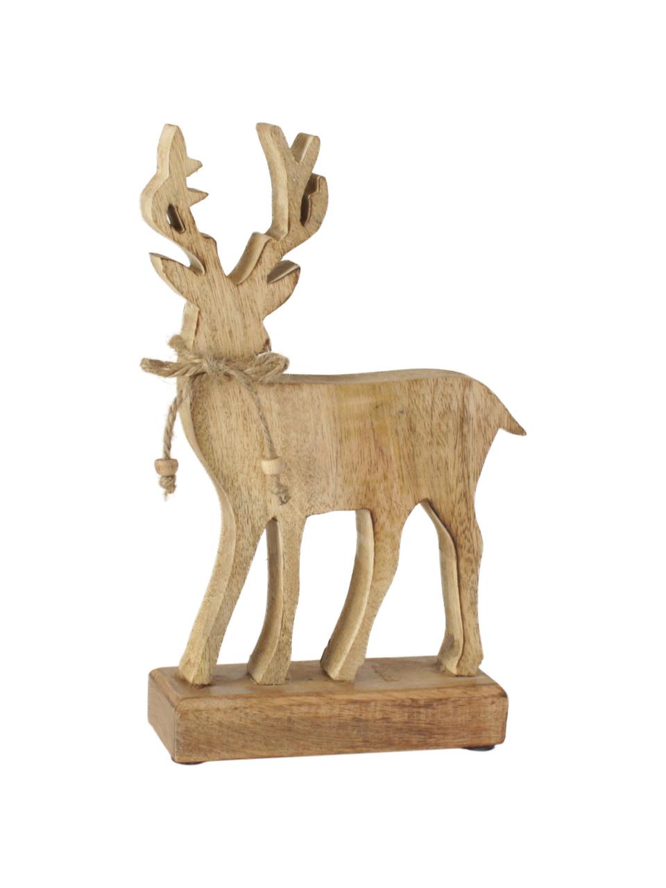 Dřevěná dekorace ve tvaru jelena Forest, V 25 cm, Dřevo, Hnědá, Š 16 cm, V 25 cm