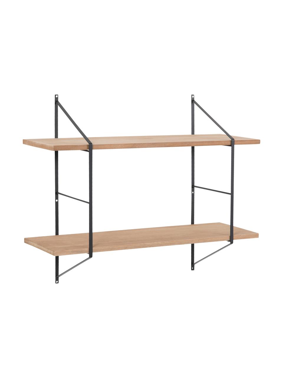 Petite étagère murale en bois et métal Belfast, Bois de paulownia, laqué, larg. 76 x haut. 63 cm
