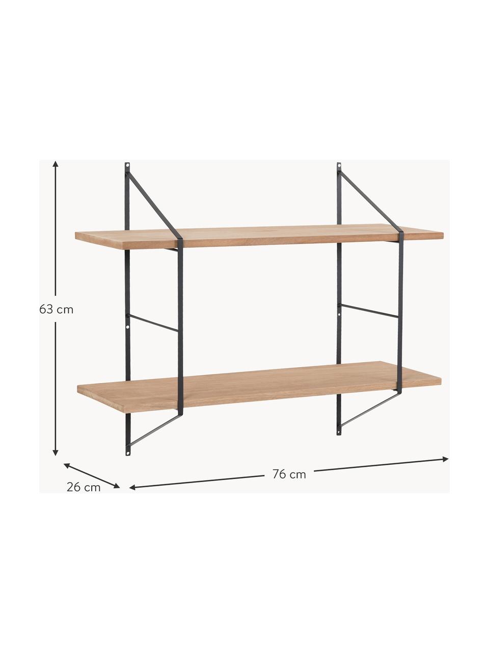 Klein wandrek Belfast, Frame: gepoedercoat metaal, Gelakt paulowniahout, B 76 x H 63 cm