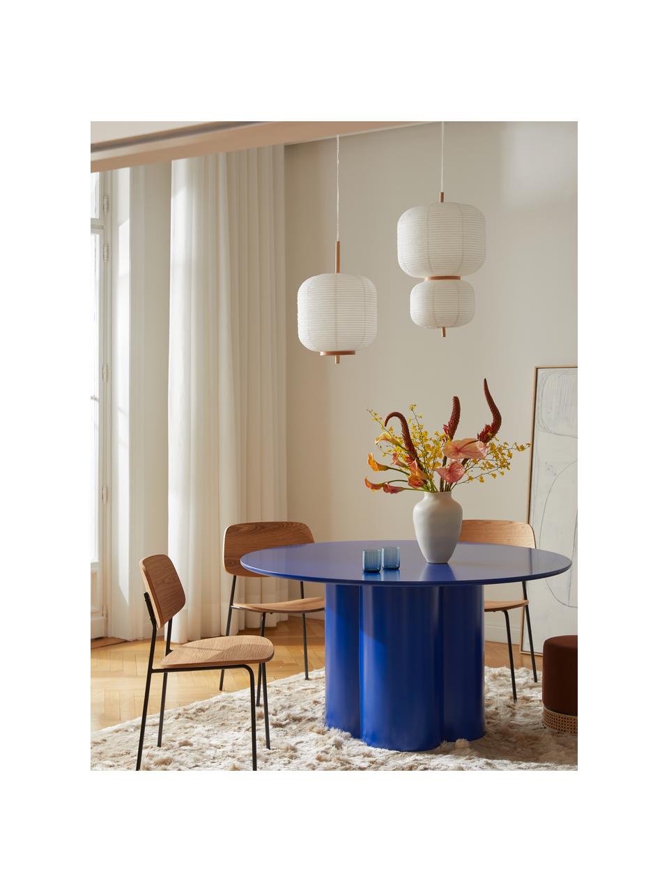Lampa wisząca z papieru ryżowego Misaki, Biały, jasne drewno naturalne, Ø 35 x W 63 cm