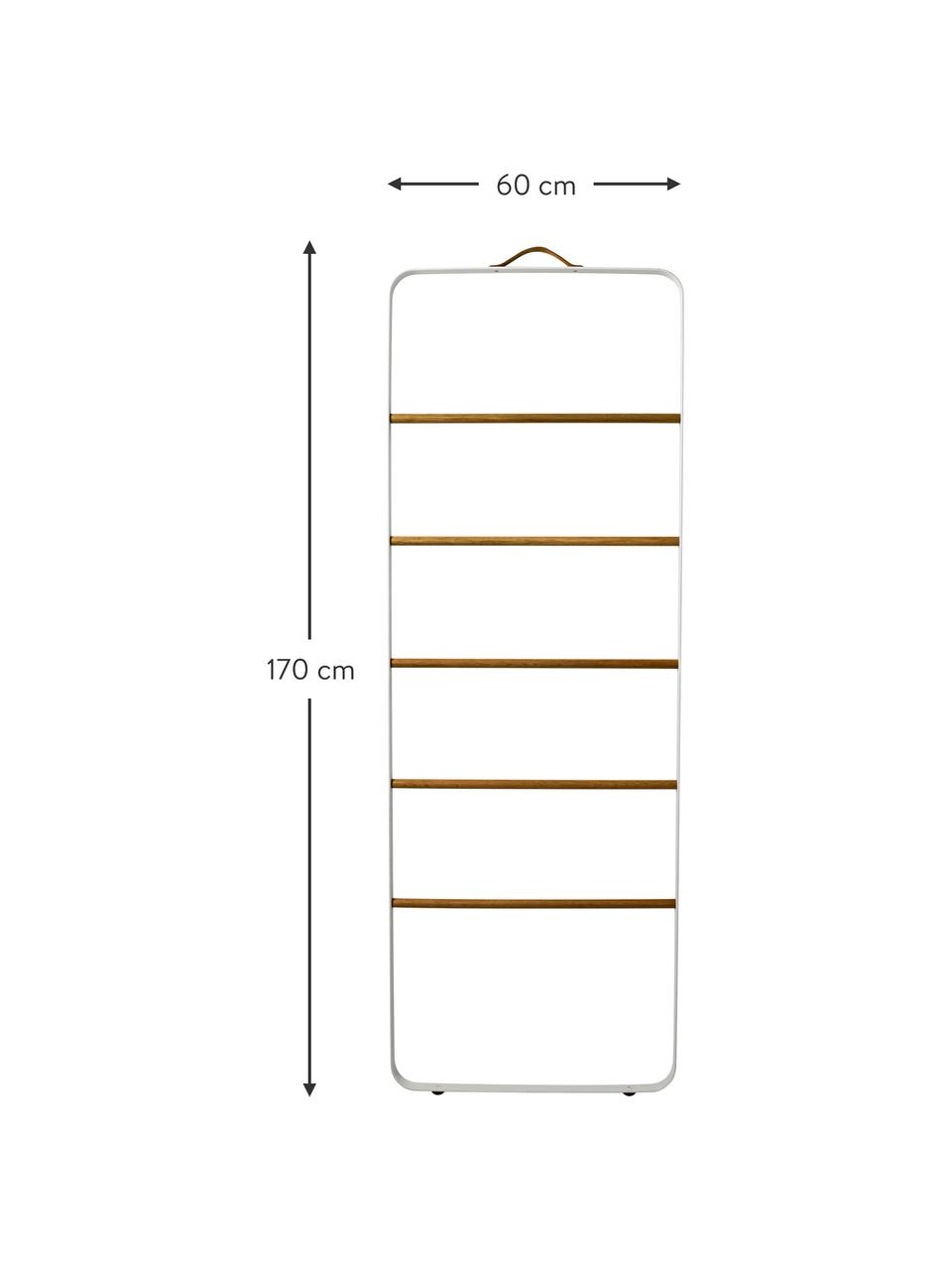 Věšák na ručníky Menu, Kaučukové dřevo, bílá, Š 60 cm, V 170 cm