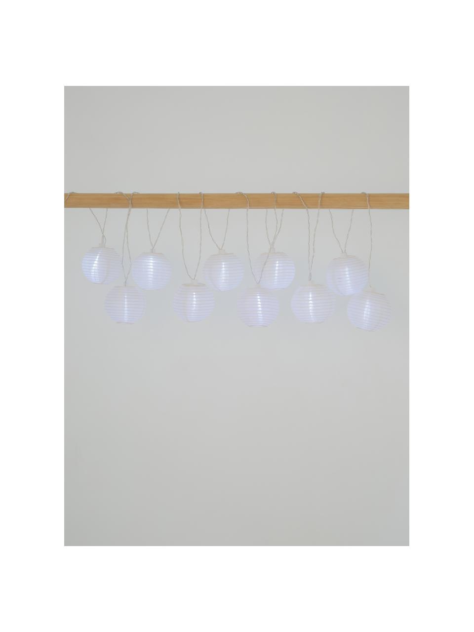 Guirnalda de luces solares LED Ball, 270 cm, Cable: plástico, Blanco, L 270 cm