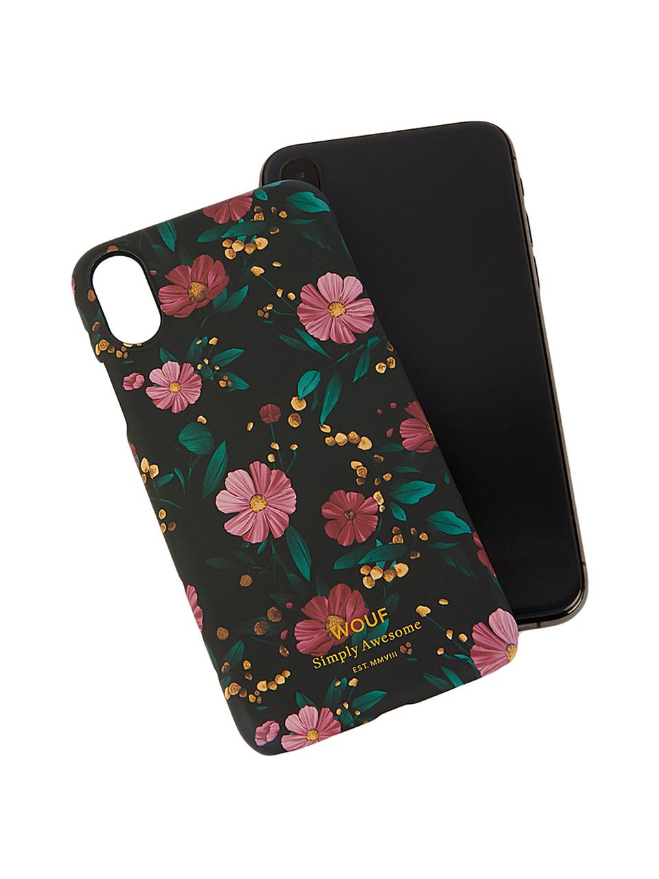 Funda para iPhone X Black Flowers, Silicona, Multicolor, An 7 x Al 15 cm