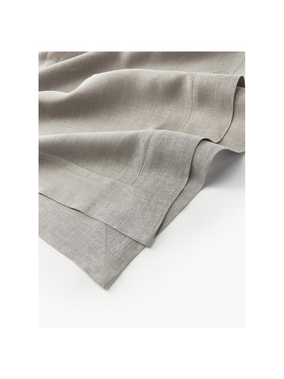 Nappe pur lin avec ourlet Alanta, Grège, 6-8 personnes (long. 250 x larg. 160 cm)