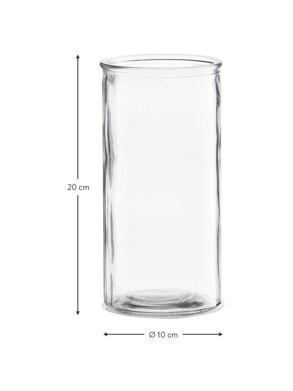 Kleine Glas-Vase Cylinder, Glas, Transparent, Ø 10 x H 20 cm