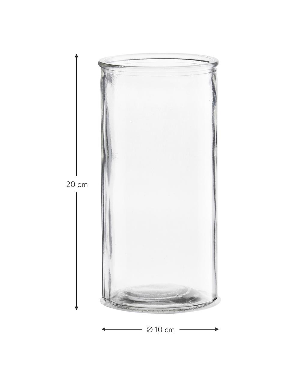 Kleine glazen vaas Cylinder, Glas, Transparant, Ø 10 x H 20 cm