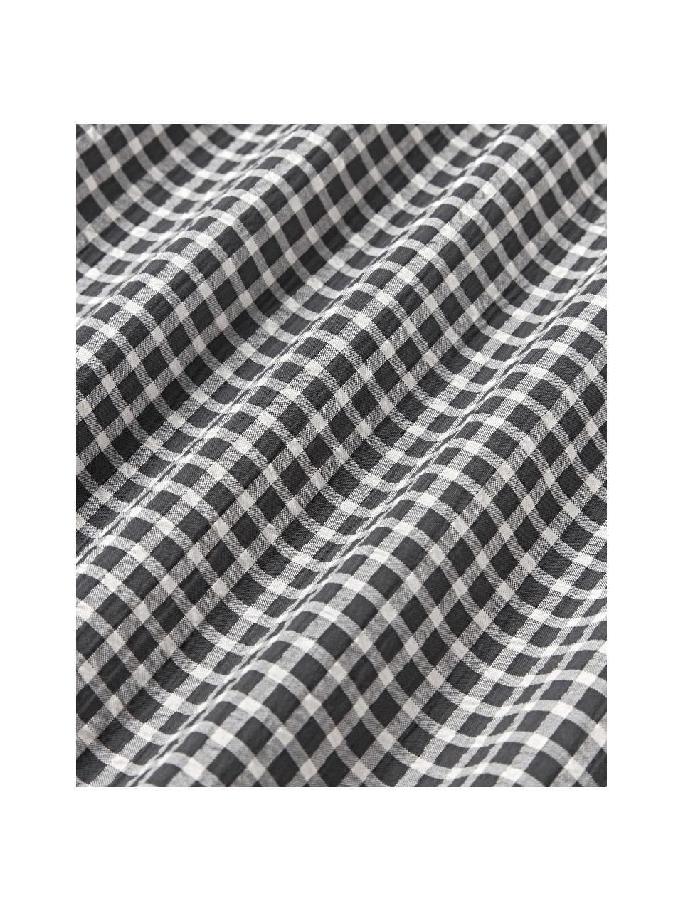 Funda nórdica de sirsaca Davey, Gris oscuro, blanco, Cama 90 cm (155 x 220 cm)