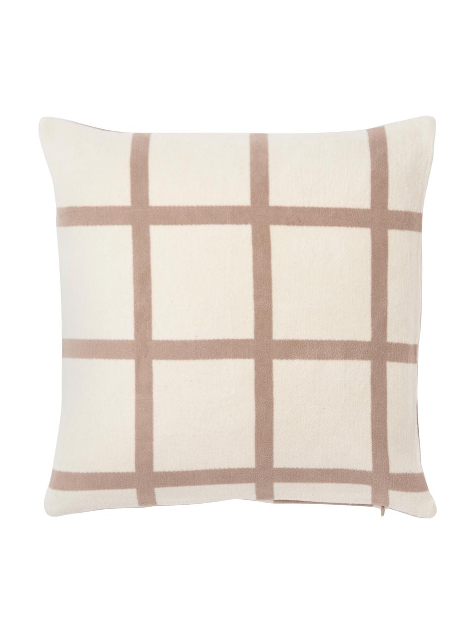 Geruite kussenhoes Edison, 100% katoen

Het in dit product gebruikte materiaal is getest op schadelijke stoffen en gecertificeerd volgens STANDARD 100 door OEKO-TEX®, 5726CIT, CITEVE., Beige, crèmewit, B 45 x L 45 cm