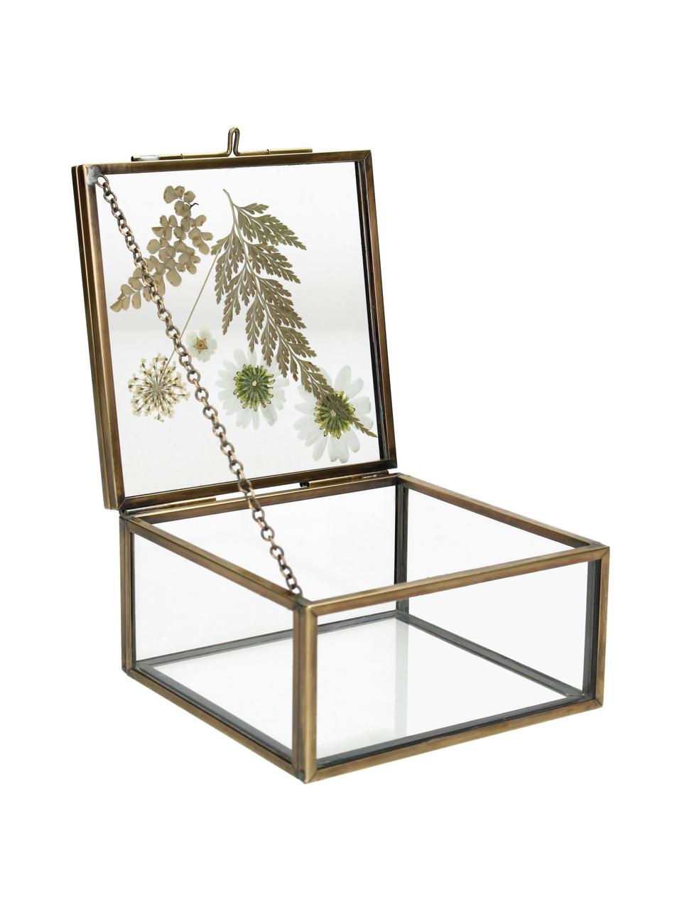 Scatola Dried Flowers, Cornice: metallo rivestito, Oro, trasparente, Larg. 10 x Alt. 6 cm