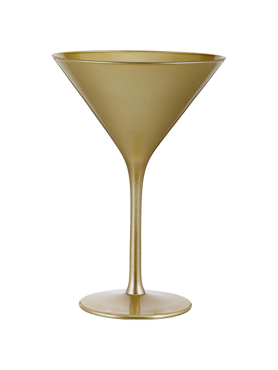 Copas martini de cristal Elements, 6 uds., Cristal recubierto, Dorado, Ø 12 x Al 17 cm, 240 ml
