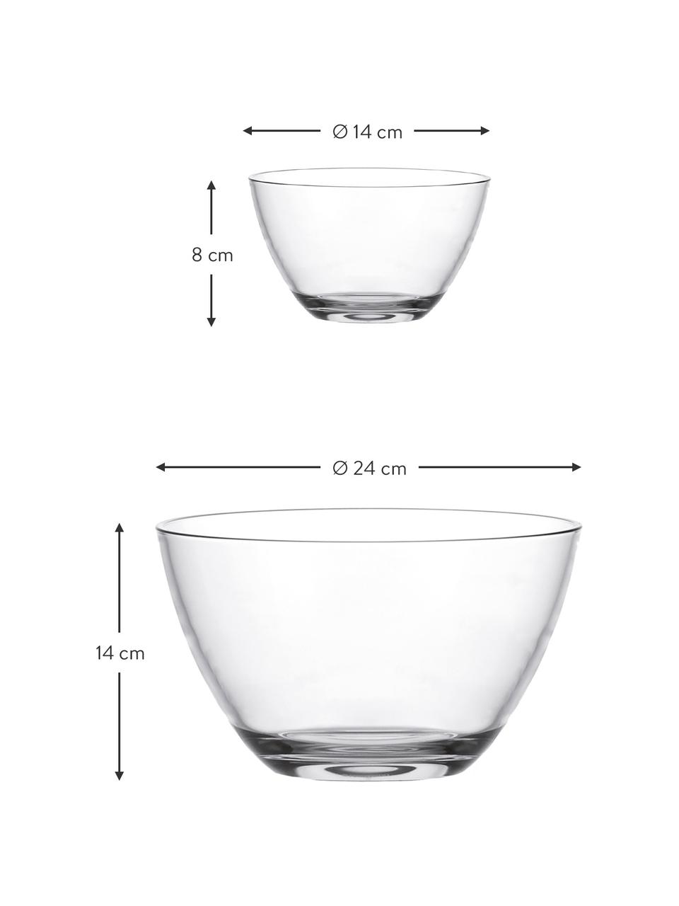 Serveerschaal set Active, 5-delig, Glas, Transparant, Set met verschillende formaten