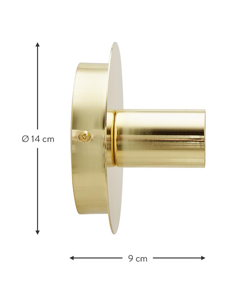 Kleine wand- en plafondspot Percy van metaal, Lamp: vermessingd metaal, Goudkleurig, Ø 14 cm, D 9 cm