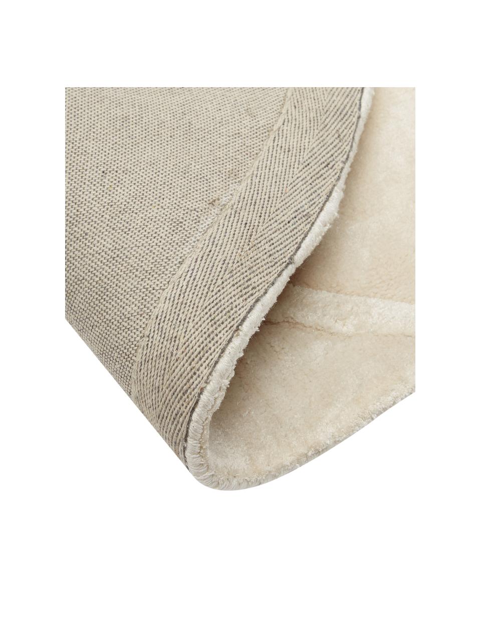 Okrągły dywan z wiskozy Shiny, Kremowy, Ø 120 cm (Rozmiar S)