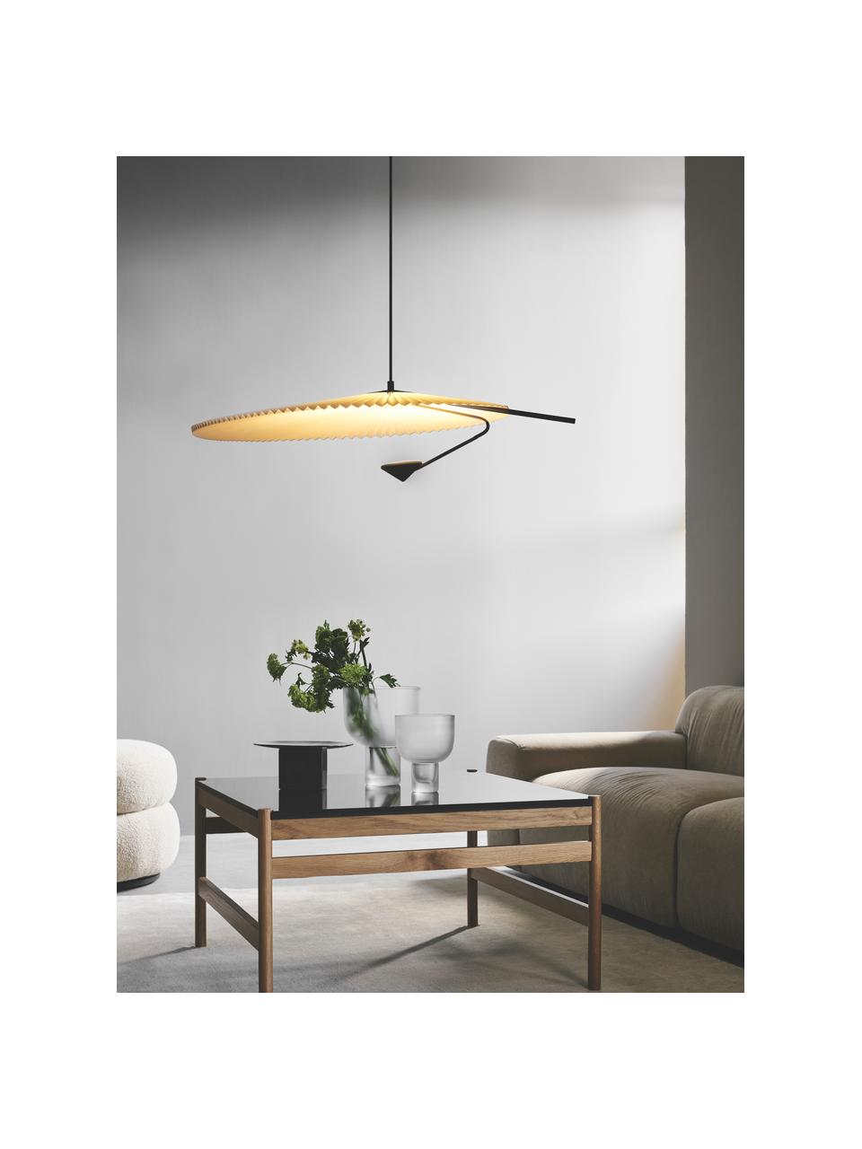 Lampa wisząca LED z funkcją przyciemniania Liris, Biały, czarny, Ø 87 x W 24 cm