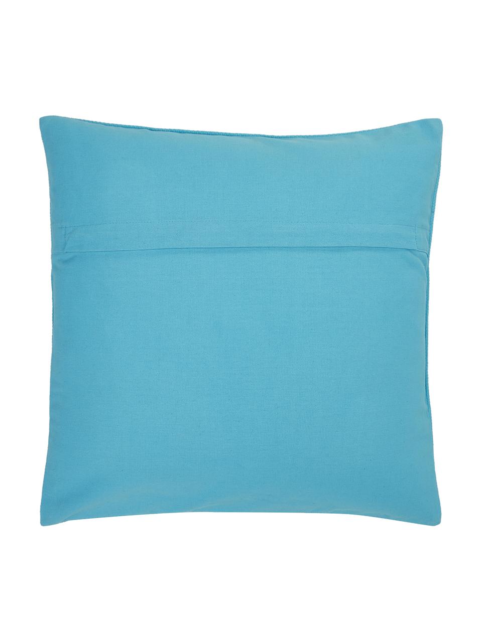 Baumwoll-Kissenhülle Paloma in Blau, 100% Baumwolle, Blau, B 45 x L 45 cm