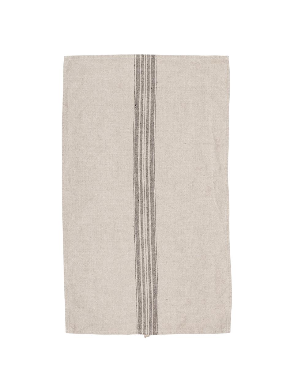 Theedoeken Jara, 2 stuks, Beige, zwart, B 43 x L 70 cm