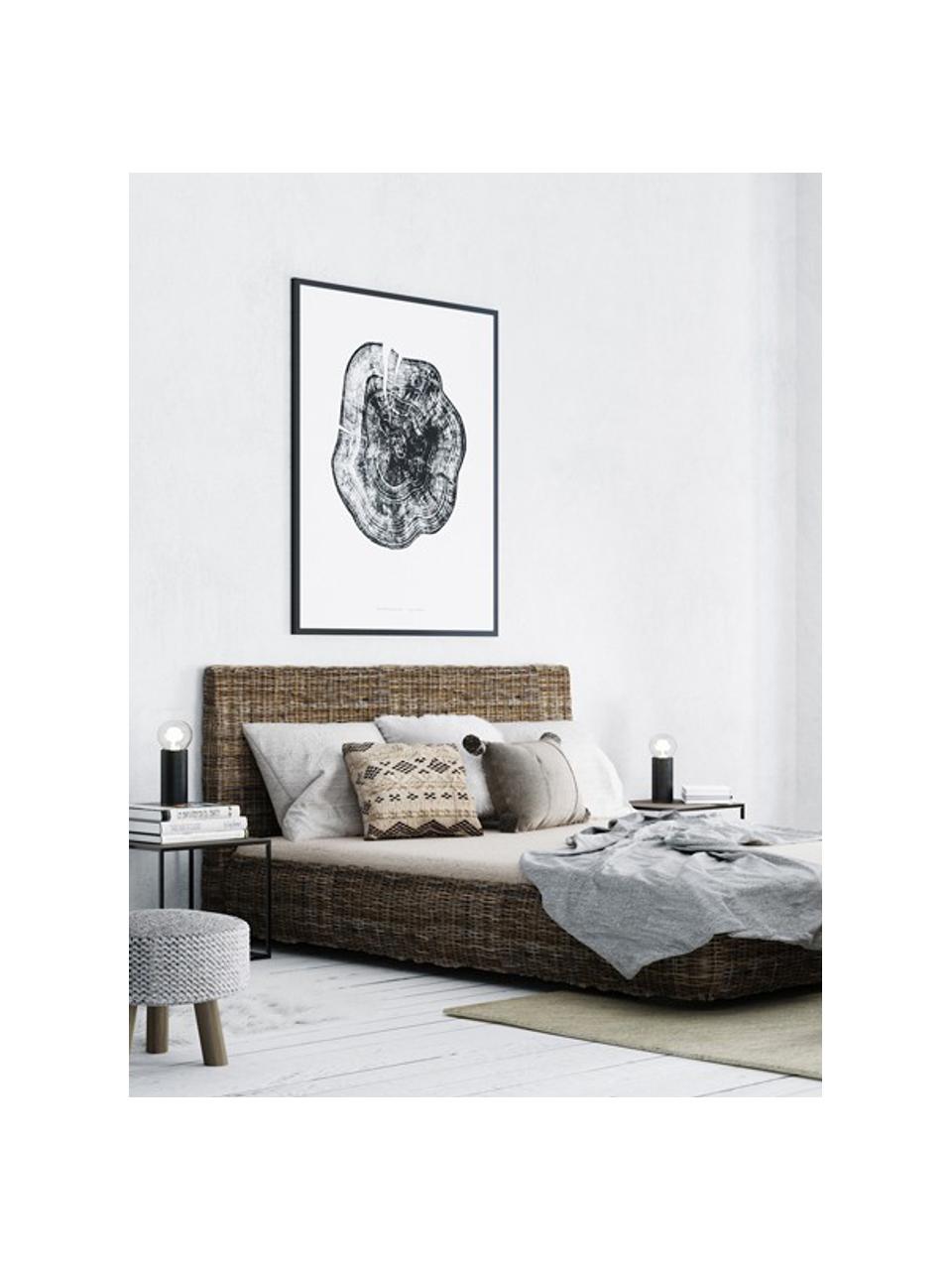 Rotan bed Kubu met hoofdeinde, Frame: rotan, getint, Rotankleurig, 160 x 200 cm