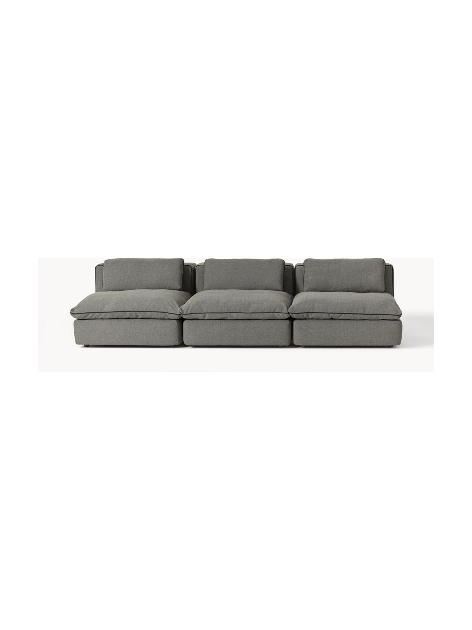 Modulares Sofa Felix (3-Sitzer), Bezug: 100 % Polyester Der strap, Gestell: Massives Kiefern- und Fic, Webstoff Dunkelgrau, B 300 x T 110 cm