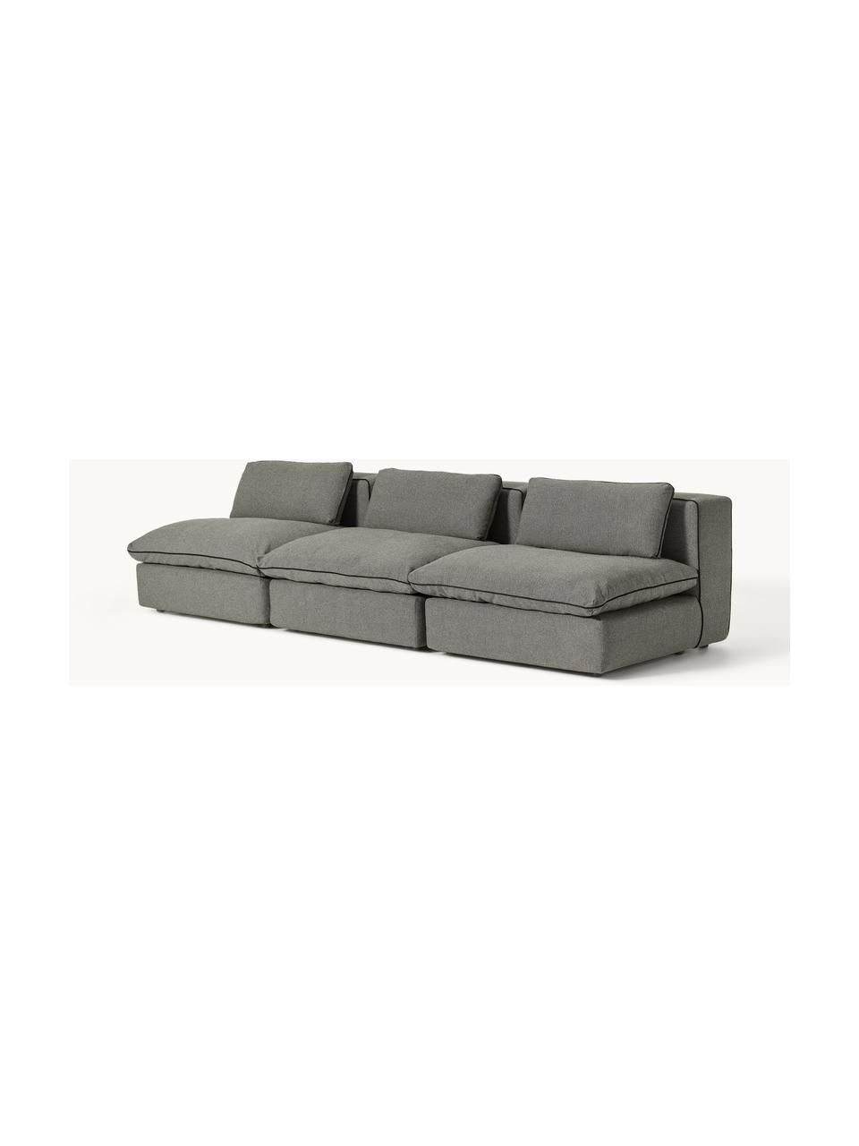 Modulares Sofa Felix (3-Sitzer), Bezug: 100 % Polyester Der strap, Gestell: Massives Kiefern- und Fic, Webstoff Dunkelgrau, B 300 x T 110 cm