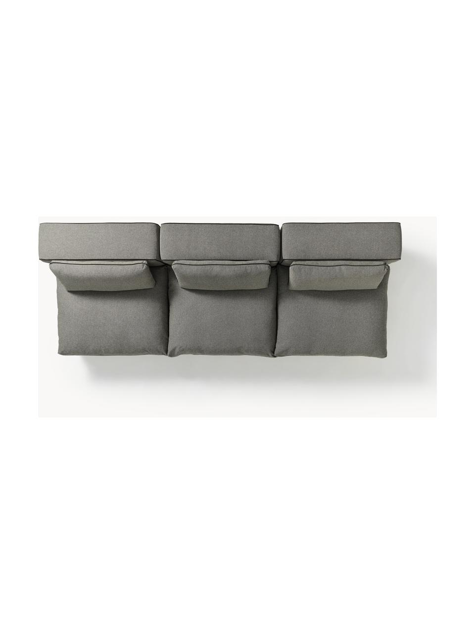 Modulares Sofa Felix (3-Sitzer), Bezug: 100 % Polyester Der strap, Gestell: Massives Kiefern- und Fic, Webstoff Dunkelgrau, B 300 x T 110 cm