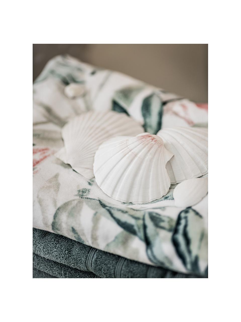 Handtuch Foglia in verschiedenen Größen, mit tropischem Muster, 100% Baumwolle, Weiß, Mehrfarbig, Gästehandtuch