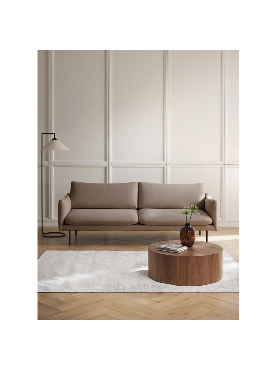 Divano 3 posti Moby, Rivestimento: poliestere Il rivestiment, Struttura: legno di pino massiccio, Piedini: metallo verniciato a polv, Tessuto beige, Larg. 220 x Prof. 95 cm