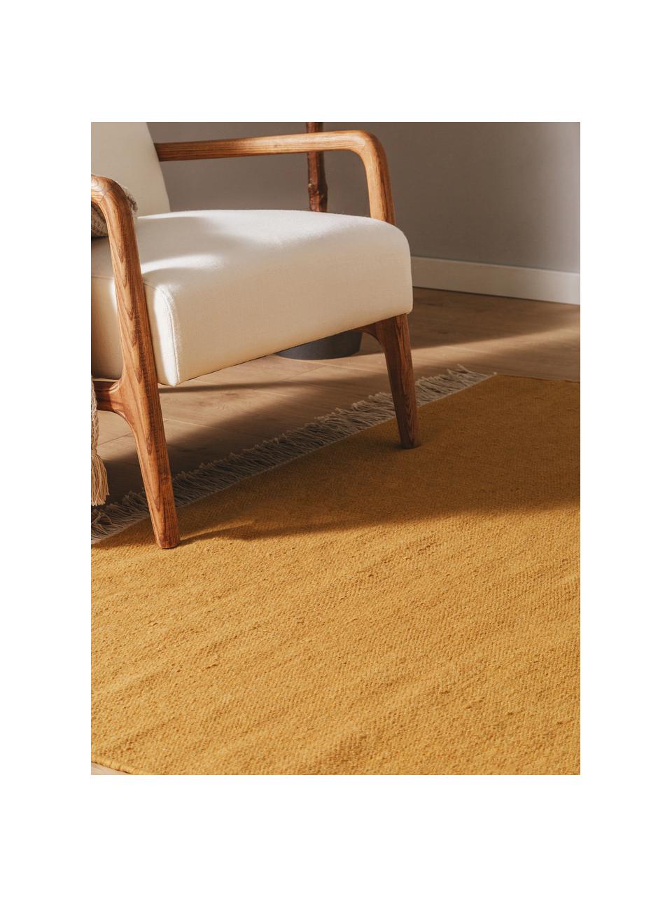 Tapis en laine tissé à la main avec franges Liv, 80 % laine, 20 % coton

Les tapis en laine peuvent perdre des fibres lors des premières semaines et des peluches peuvent se former, ce phénomène est naturel et diminue à mesure de votre usage et du temps, Brun clair, larg. 80 x long. 150 cm (taille XS)