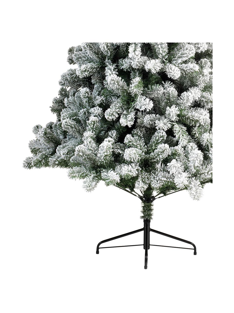 Decoratieve kerstboom North Pole, besneeuwd, Voet: gecoat metaal, Groen, wit, Ø 97 cm, H 150 cm