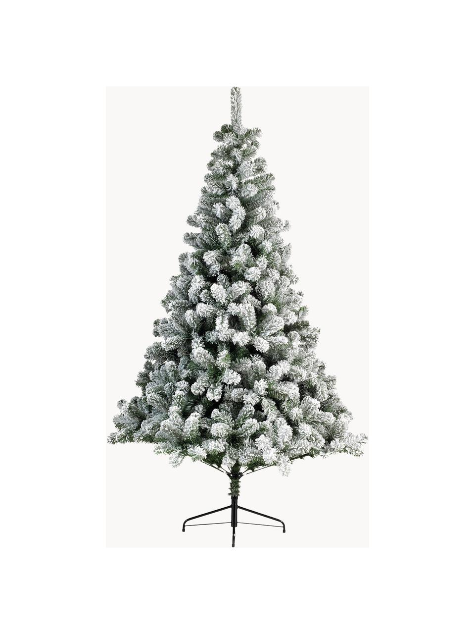 Künstlicher Weihnachtsbaum North Pole, beschneit, Fuß: Metall, beschichtet, Grün, Weiß, Ø 137 x H 210 cm