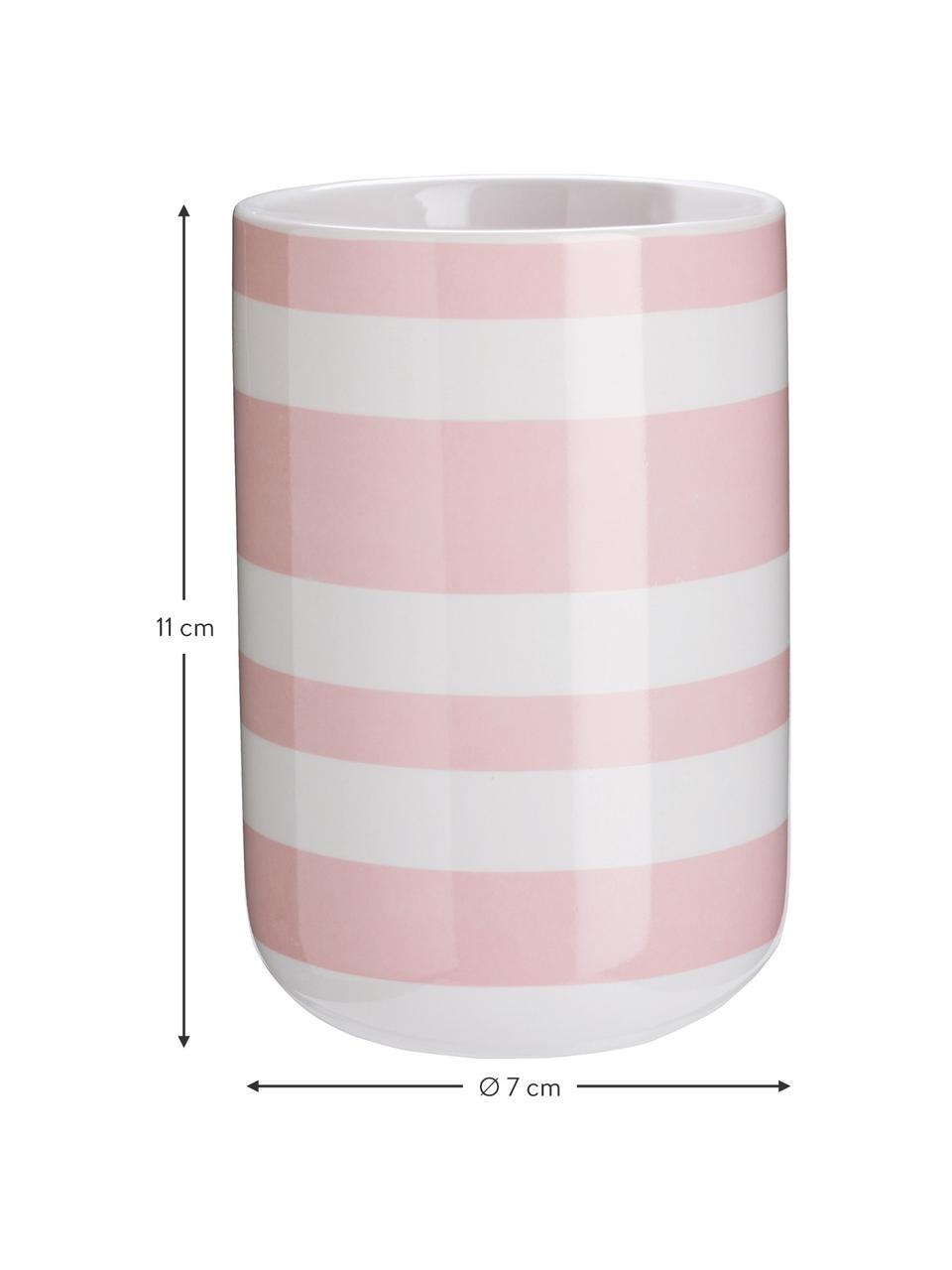 Vaso cepillo de dientes de cerámica Lina, Cerámica, Rosa, Ø 7 x Al 11 cm