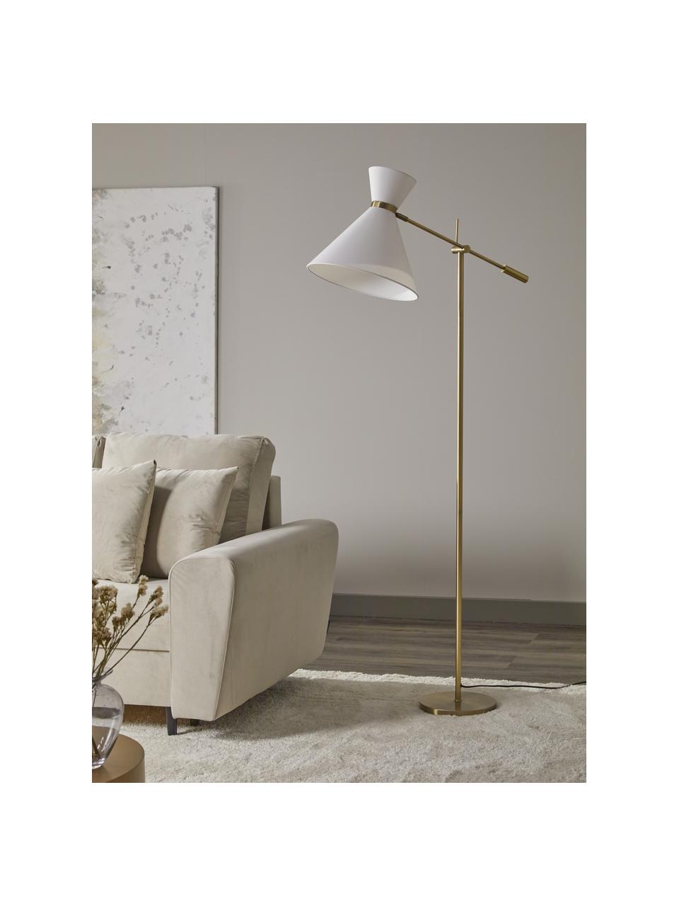 Lampa do czytania w stylu retro Audrey, Biały, złoty, S 79 x W 176 cm