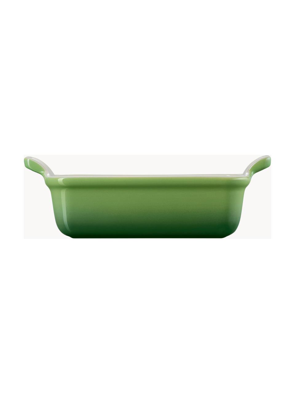 Plat de cuisson rectangulaire Tradition, Grès cérame, Tons verts, haute brillance, larg. 25 x haut. 8 cm