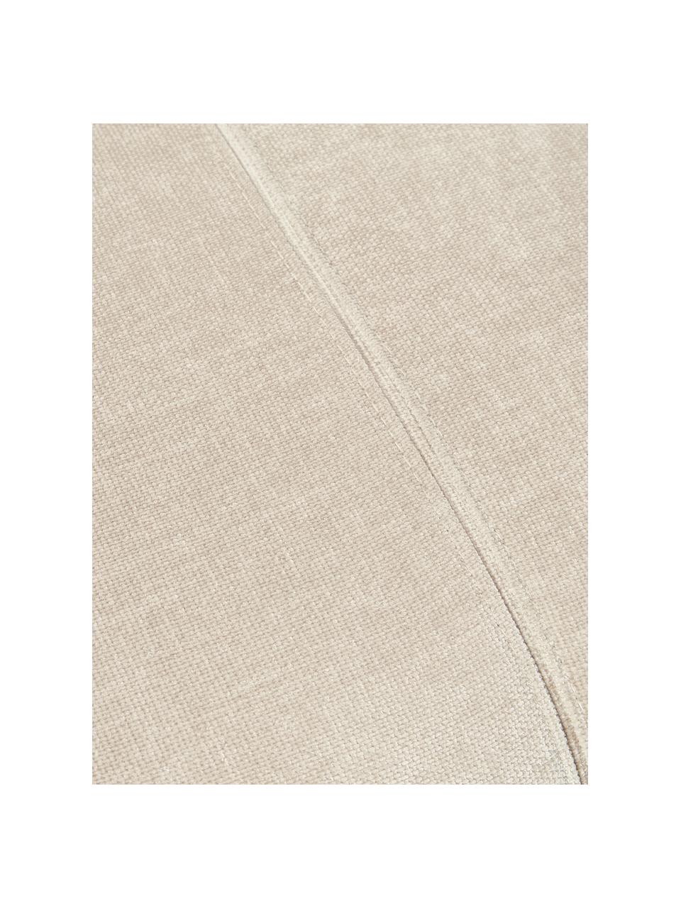 Tabouret rembourré Marcel, Tissu beige clair, argenté, larg. 50 x haut. 43 cm