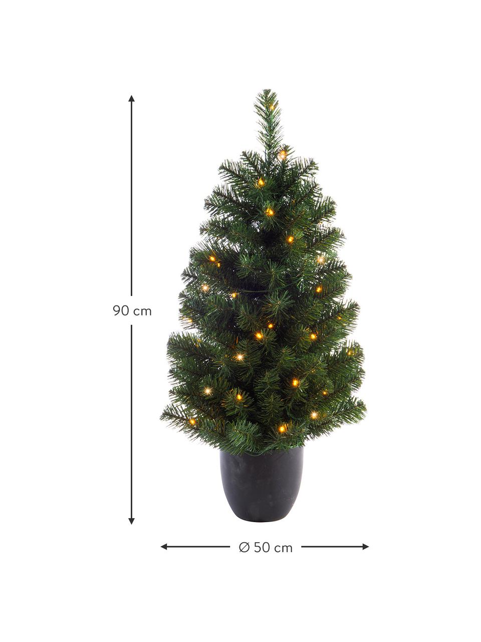 Albero di Natale a LED artificiale Imperial, alt. 90 cm, Verde scuro, grigio scuro, Ø 50 x Alt. 90 cm
