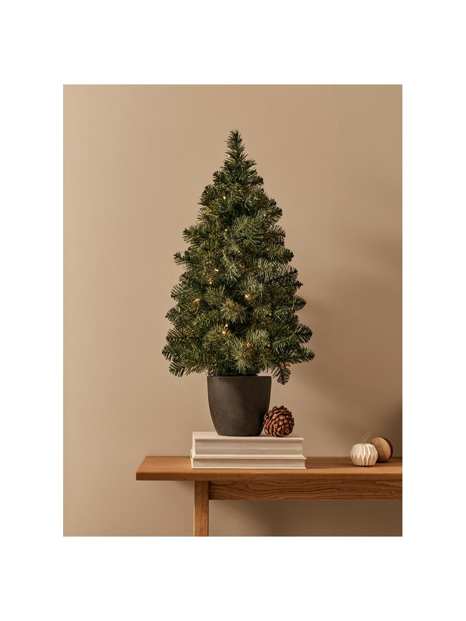 Umelý LED vianočný stromček Imperial, V 90 cm, Tmavozelená, tmavosivá, Ø 50 x V 90 cm
