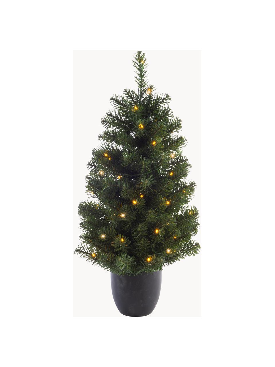 Künstlicher LED-Weihnachtsbaum Imperial, H 90 cm, Übertopf: Kunststoff, Dunkelgrün, Dunkelgrau, Ø 50 x H 90 cm