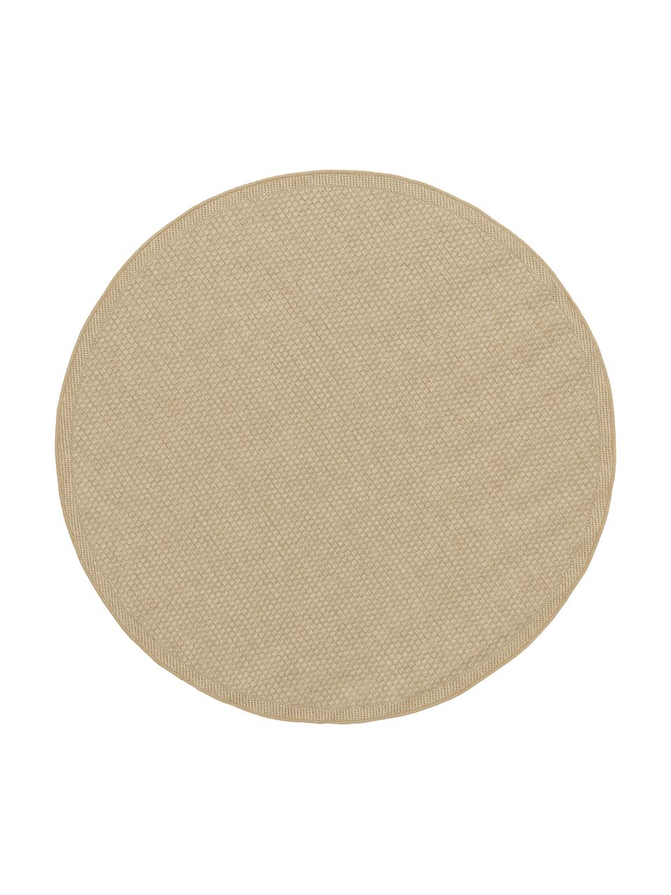 Okrągły dywan wewnętrzny/zewnętrzny Toronto, 100% polipropylen, Beżowy, Ø 120 cm (Rozmiar S)