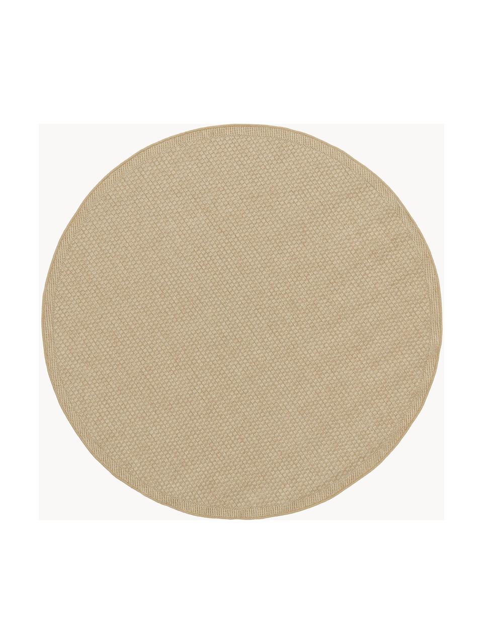 Rond in- & outdoor vloerkleed Toronto, 100% polypropyleen, Beige, Ø 150 cm (maat M)