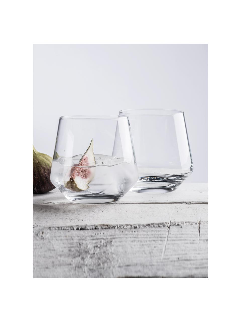 Vasos old fashioned de cristal Pure, 4 uds., Cristal Tritan, Transparente, Ø 10 x Al 9 cm, 380 ml