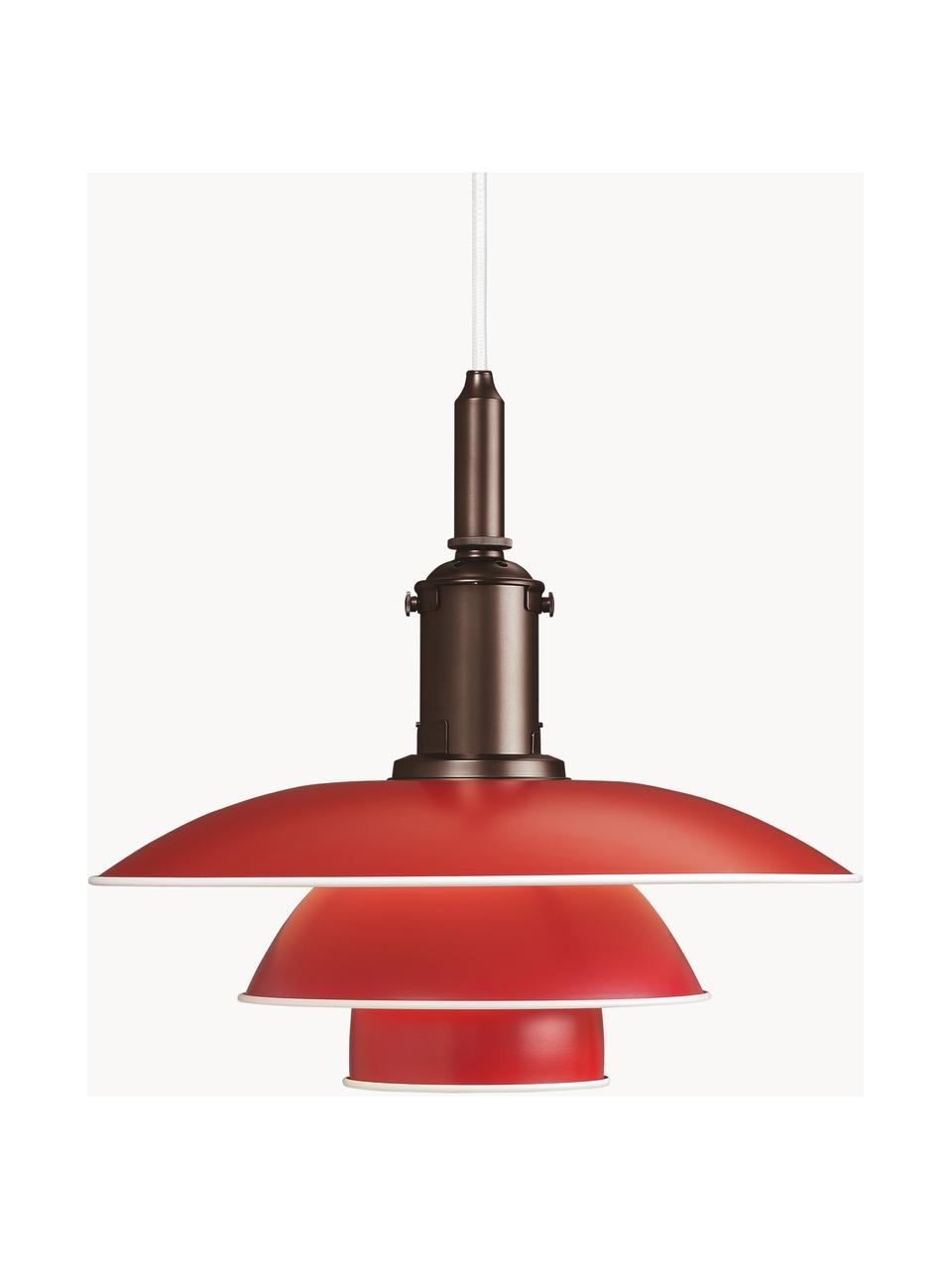 Lampada a sospensione PH 3½-3, Paralume: alluminio rivestito, Rosso, rame, Ø 33 x Alt. 31 cm