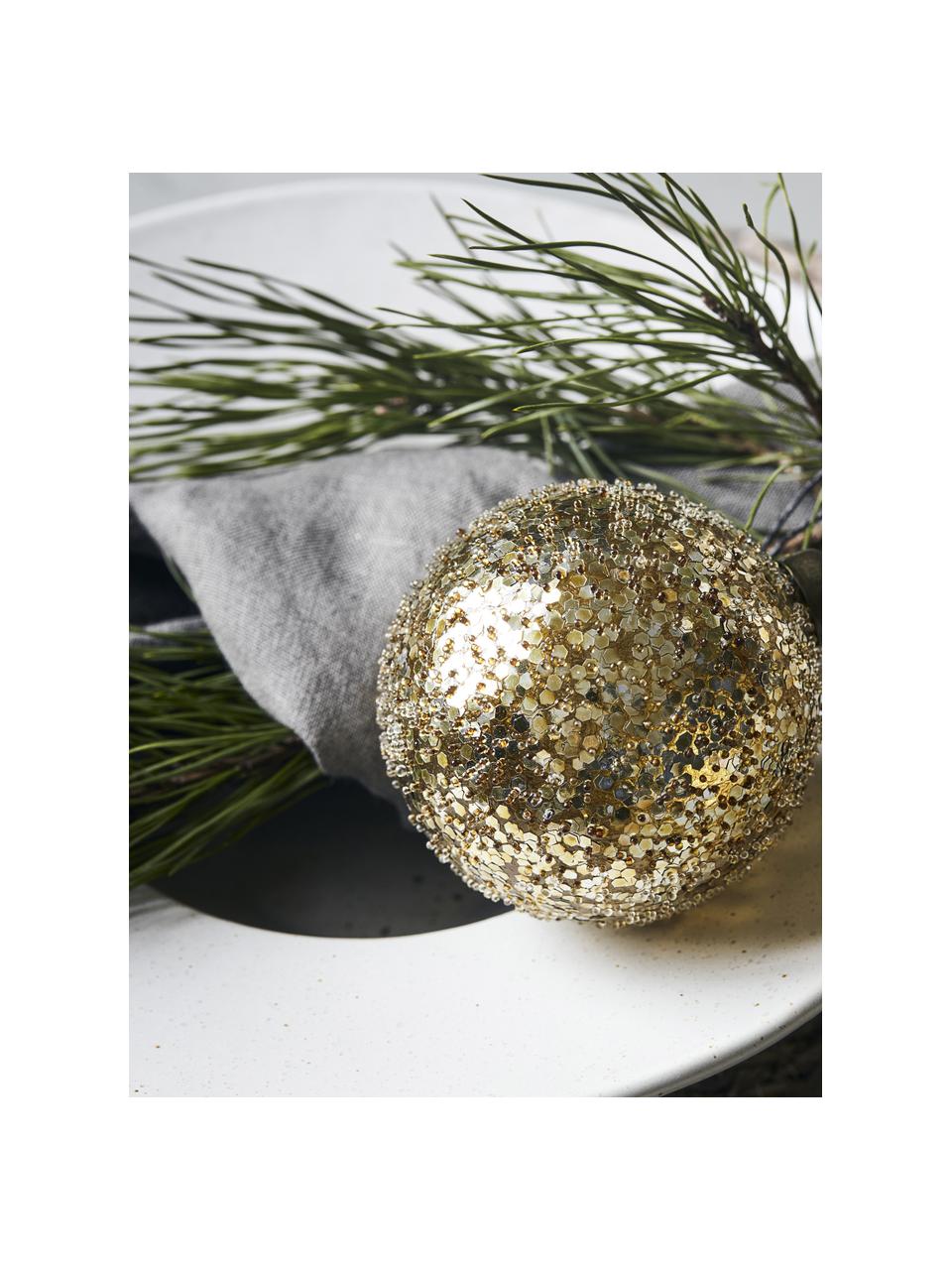 Boules de Noël Chosen, 4 pièces, Verre, Doré, Ø 8 cm