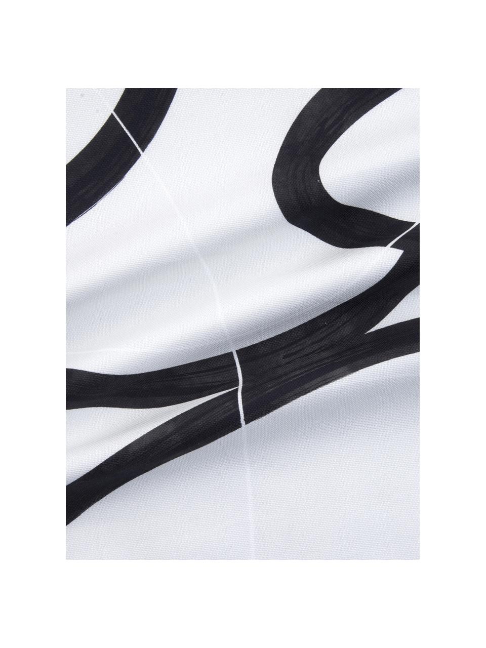 Kussenhoes Elijah met abstracte print, 100% katoen, Beige, zwart, wit, 40 x 40 cm