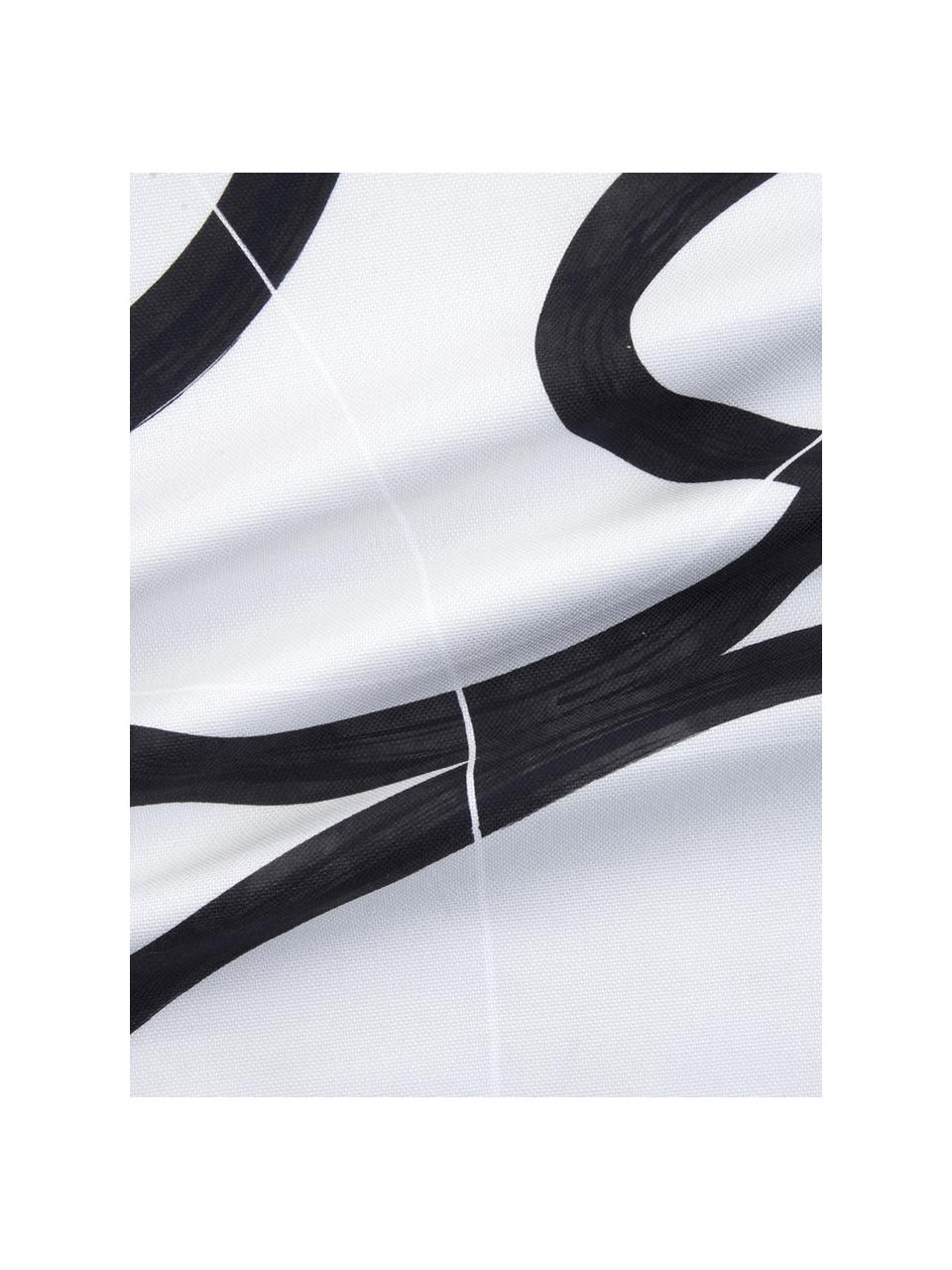 Kissenhülle Elijah mit abstraktem Print, 100% Baumwolle, Beige, Schwarz, Weiß, 40 x 40 cm